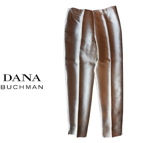 Dana Buchman 2 Piece Gold Textured Blazer & Matching Trousers Lined 6 VGC - Picture 6 of 9